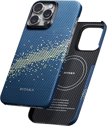 PITAKA Funda para iPhone 15 Pro compatible con MagSafe, funda delgada y ligera para iPhone 15 Pro de 6.1 pulgadas con una sensación táctil sin