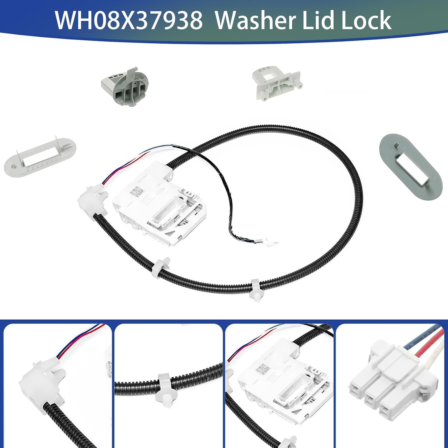 Washer Lid Lock Maintenance Kit for WH08X37938 Replacement with OEM Components Compatible for g-e
