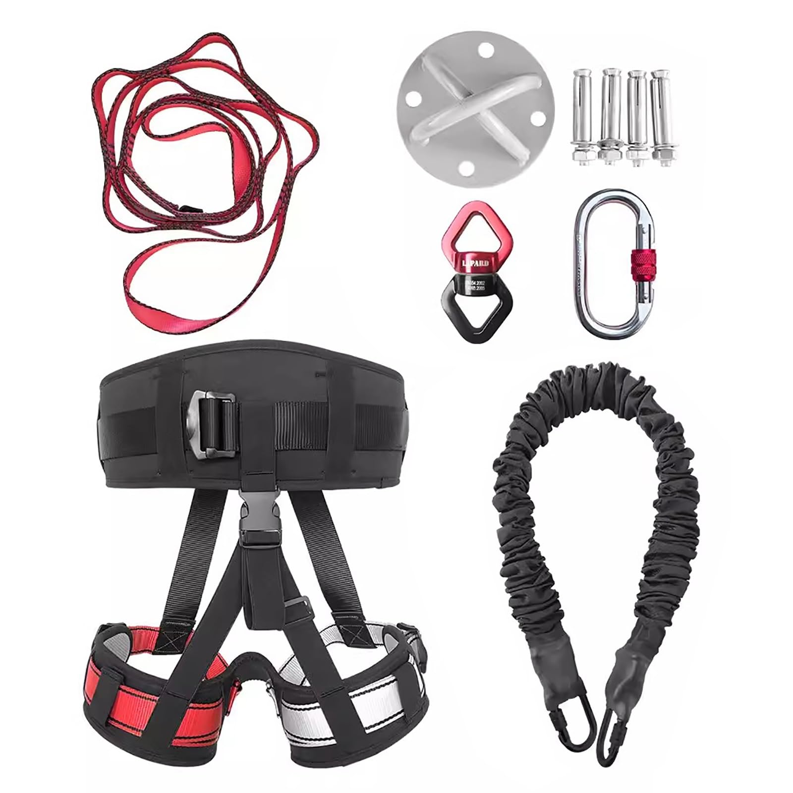 DASKING Kit Bungee Fitness 4D – Sangle Suspension Aérienne Yoga Volant, Corde Élastique Résistante, Harnais Confort Pour Danse Et Sport Maison DASKING Kit Bungee Fitness 4D – Sangle Suspension Aérienne Yoga Volant, Corde Élastique Résistante, Harnais Confort Pour Danse Et Sport Maison