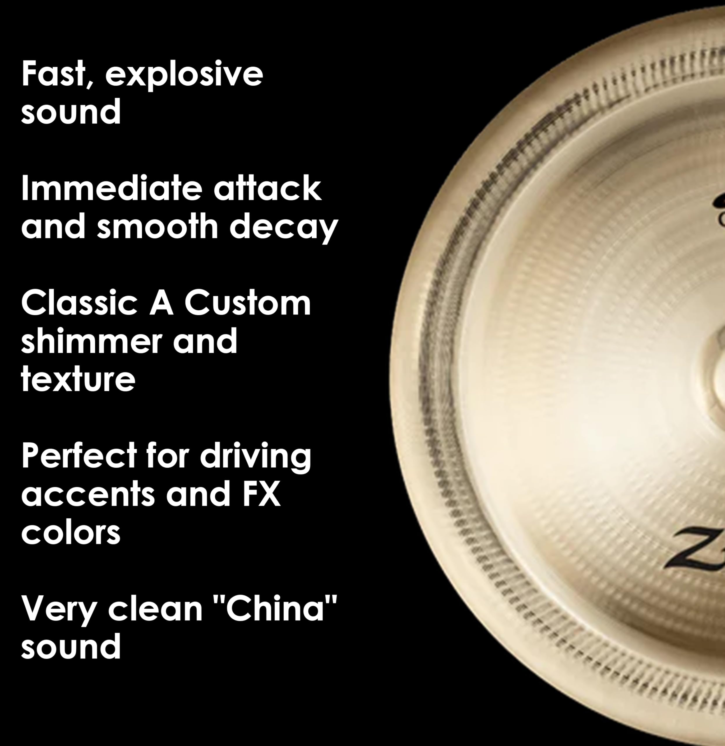 Zildjian A Custom Series - 18 Zoll China Cymbal - Brilliant finish