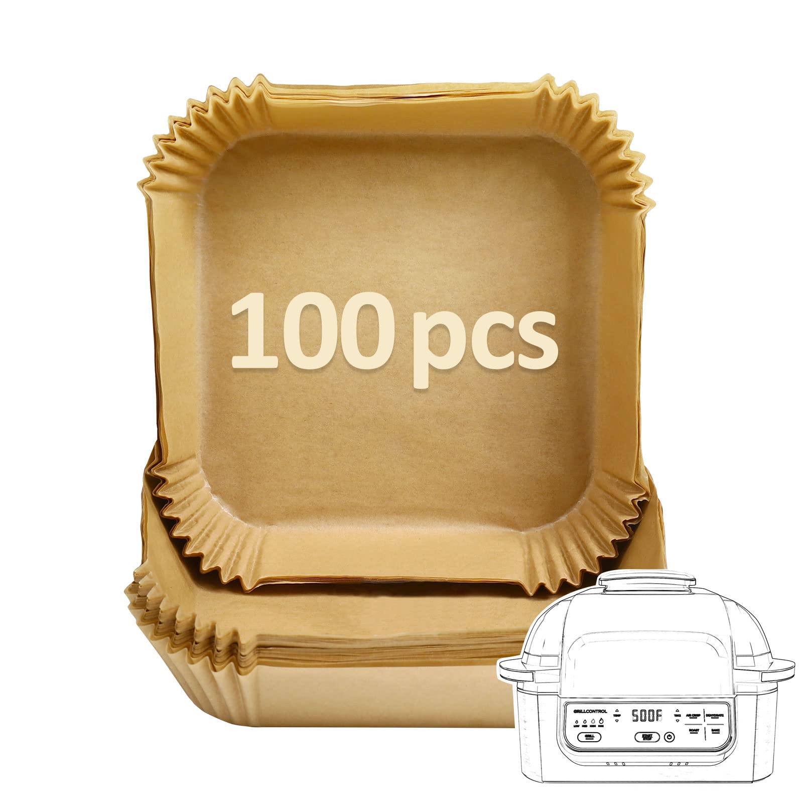 Air Fryer Disposable Paper Liner-350PCS Parchment Paper Sheets,Round Air Fryer Parchment Paper, Non-Stick Food Grade Parchment Paper for Air Fryer,Baking,Cooking 7.9Inch