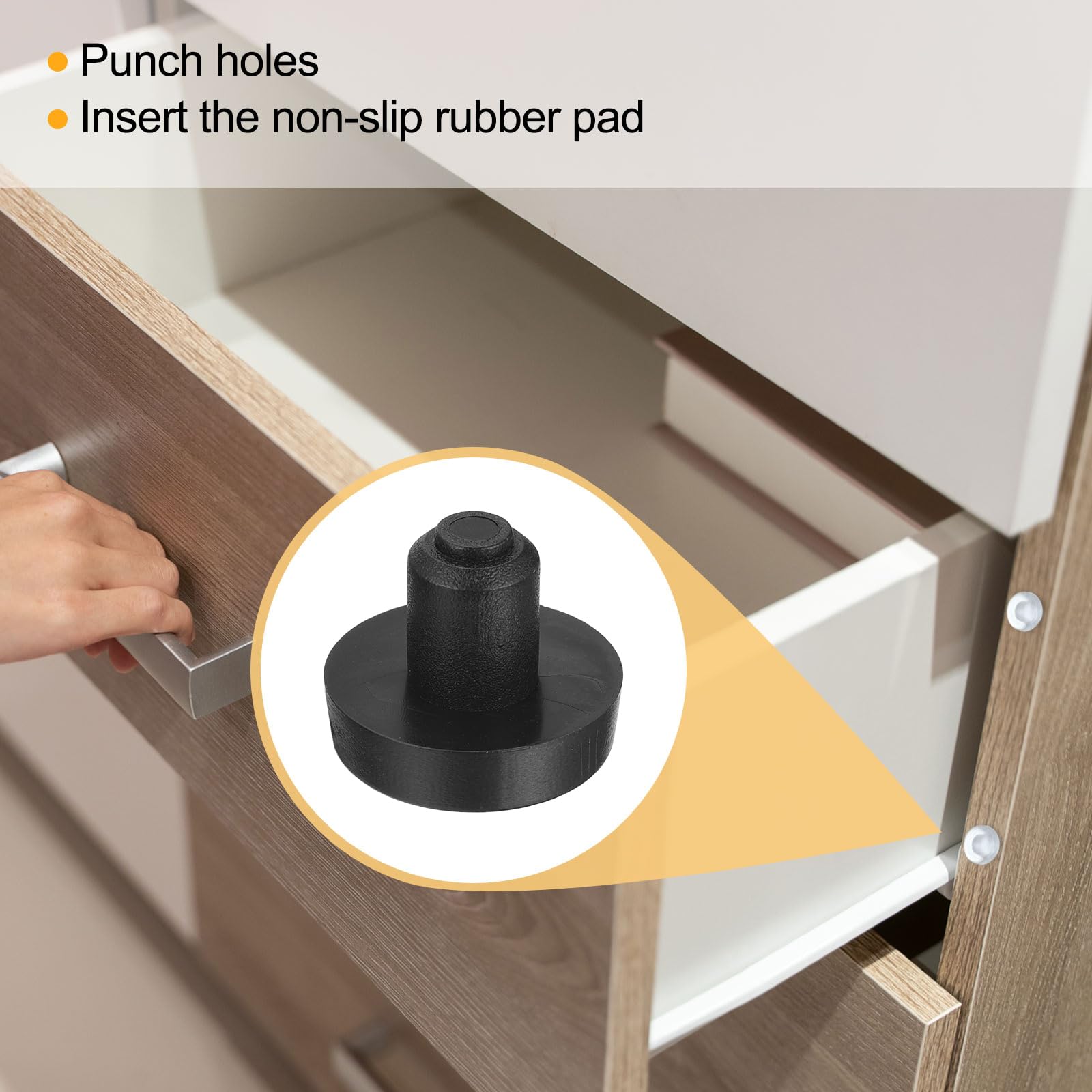 QUARKZMAN 20 Pezzi Paracolpi da Tavolo con Piano in Vetro con Stelo, Cuscinetti Antiscivolo in Plastica per 8mm Foro, Tappi Terminali per Piedi Coperture Protezioni per Sedia Armadio (Nero)
