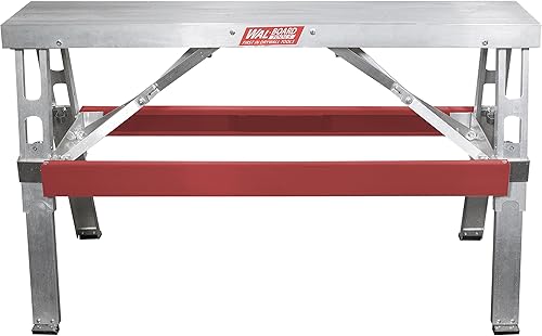 Miniatura 2 de Wallboard Tools Marshalltown - Banco plegable de aluminio, portátil y resistente, patas ajustables, fabricado en los Estados Unidos, 031-016
