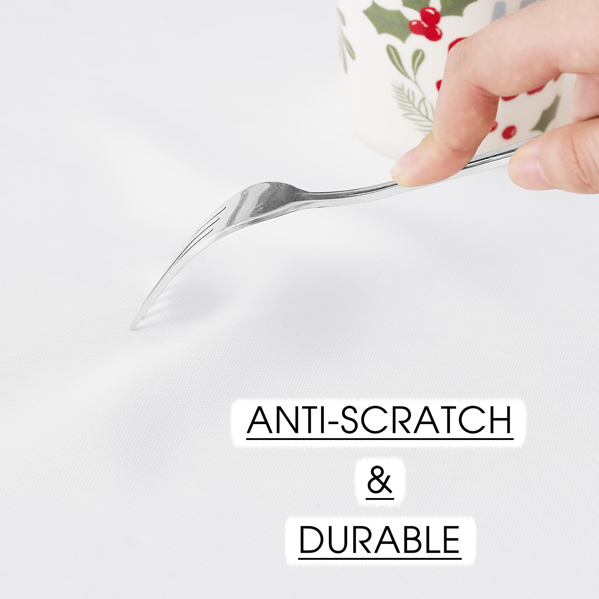 RYB HOME Nappe Blanche - Nappe Rectangulaire Anti Tache 140x300cm, Nappe de Table Noel Facile à Nettoyer Tissu Etanche Anti-Tâche Décoration pour Cuisine/Salon/Jardin Couverture