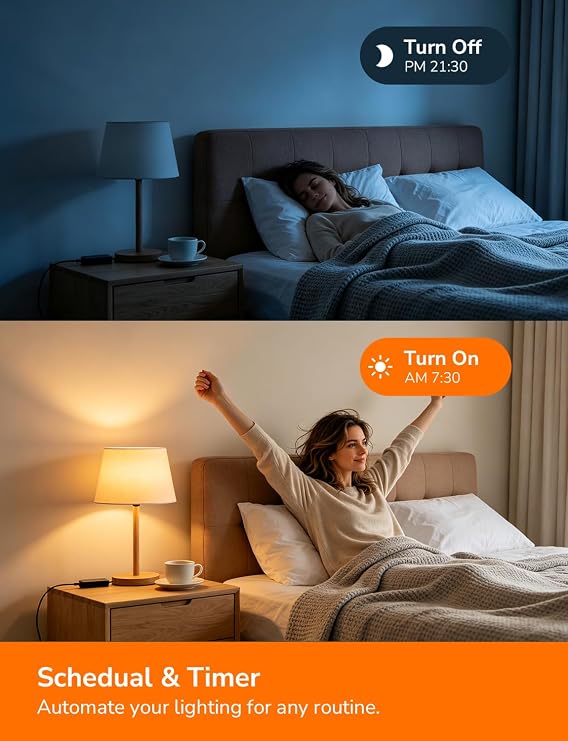 Lepro AI E27 Smart Bulb, 8.5W60W 806lm LED Screw Bulbs, WiFi Bulb 2 Packs [Energy Class F]