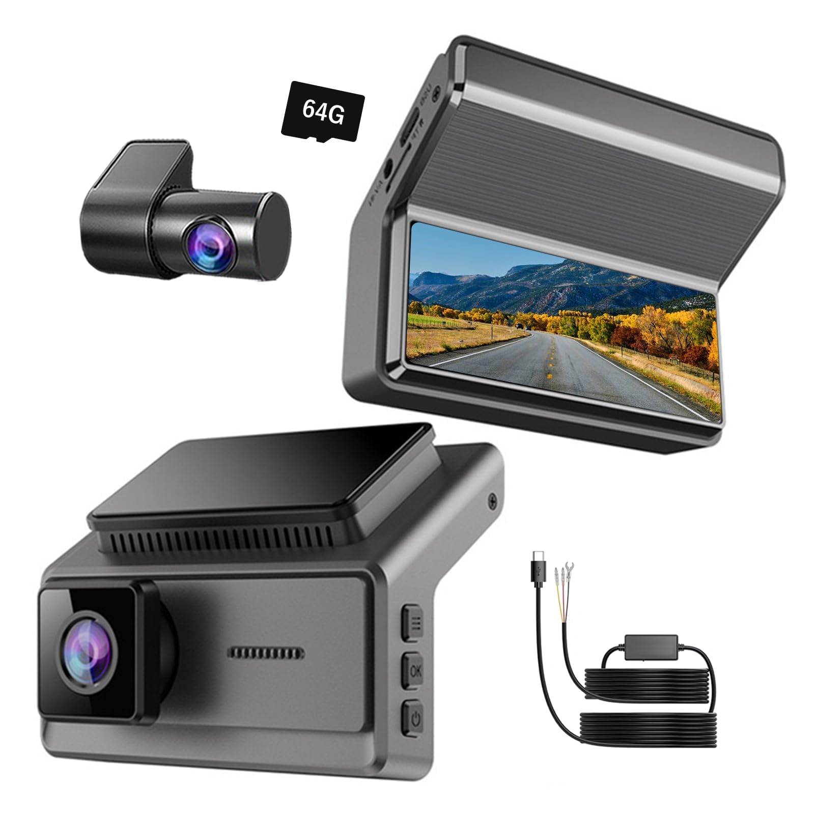 Amazon.co.jp: NISEKO ドライブレコーダー 前後カメラ 回転可能