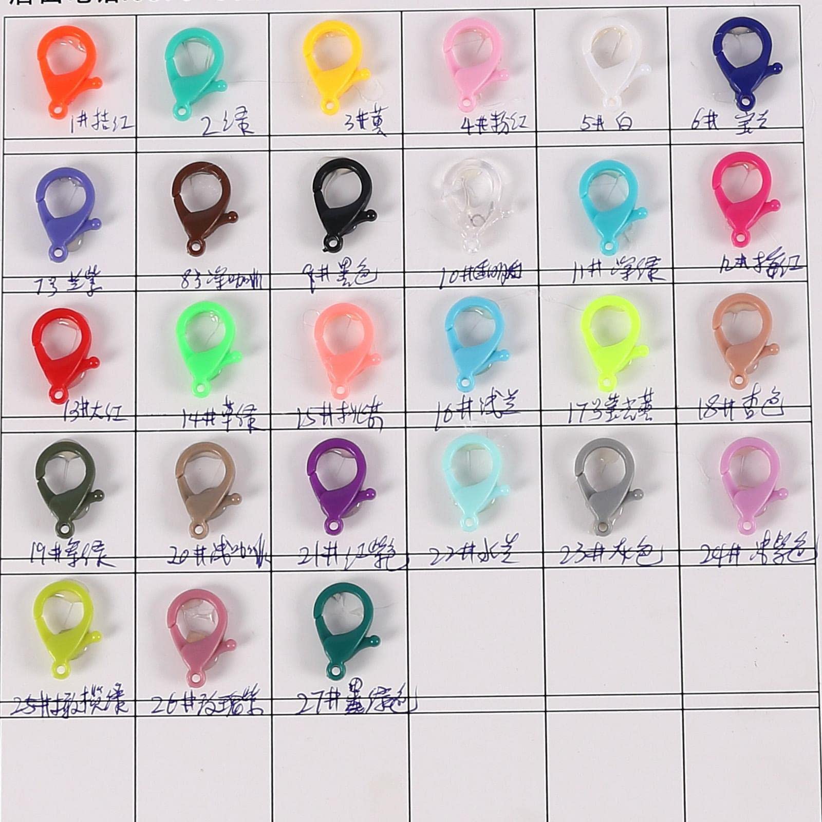 10 zestaw 100 sztuk karabińczyk plastikowy 35 mm karabińczyk cukierkowy kolor do breloka