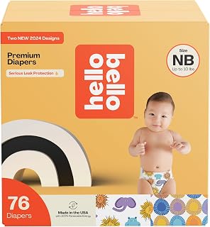 Premium Diapers Size NB, Safari Squad & Shine and Dandy Designs, 76ct Club Box