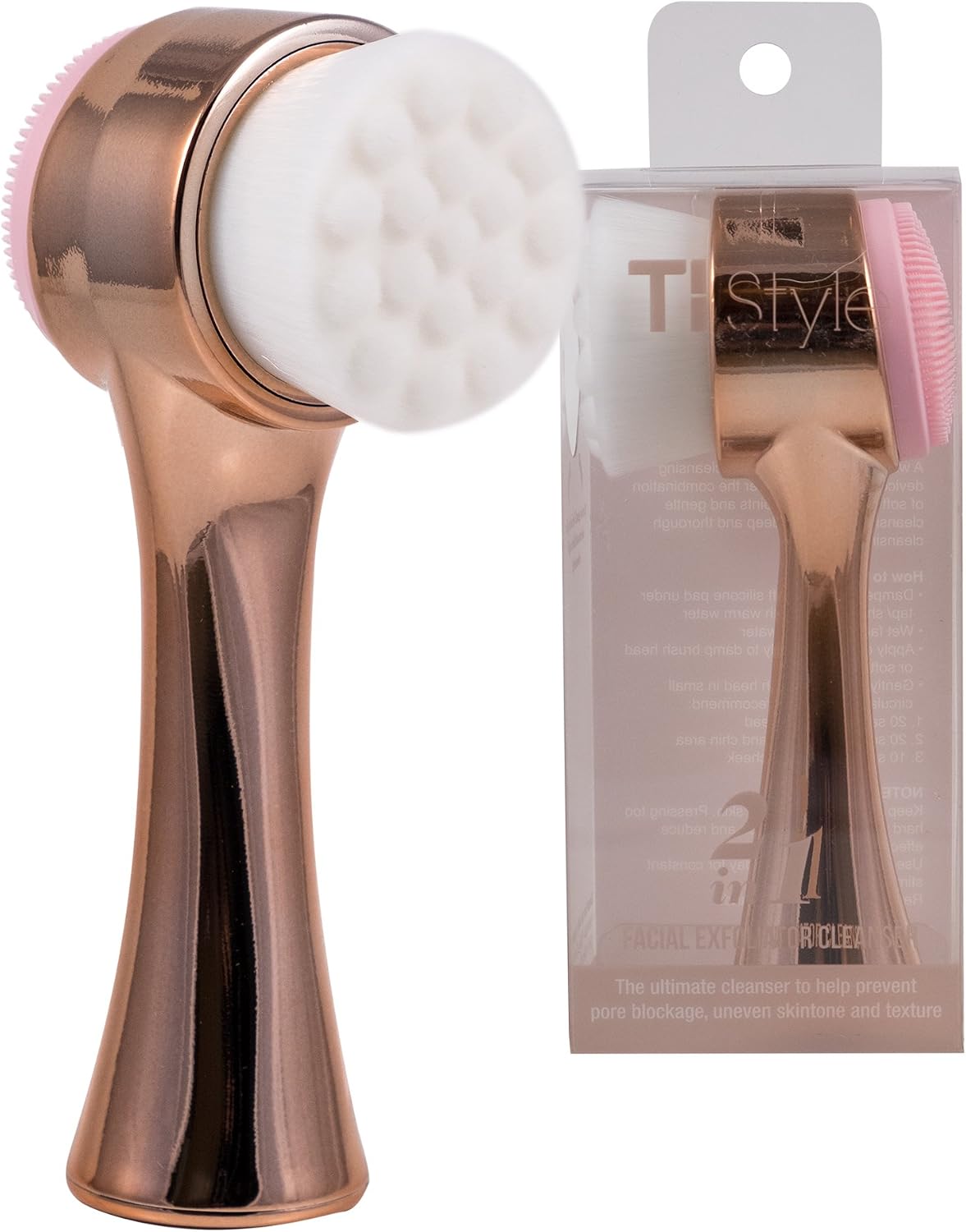 2 in 1 Manual Face Brush Cleanser - Exfoliating Brush - Face Cleansing Brush with Soft Bristles - Face Scrubber to Massage and Stimulate Your Face Skin - Deep Pore Exfoliation,Makeup,Acne,Dead Skin