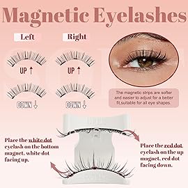 Higu clace Magnetic Eyelashes,1 pair of Magnetic Eyelashes with Applicator, No Glue Required Easy to Wear and Remove, Reusable Magnetic lashes Natural Look(Style A