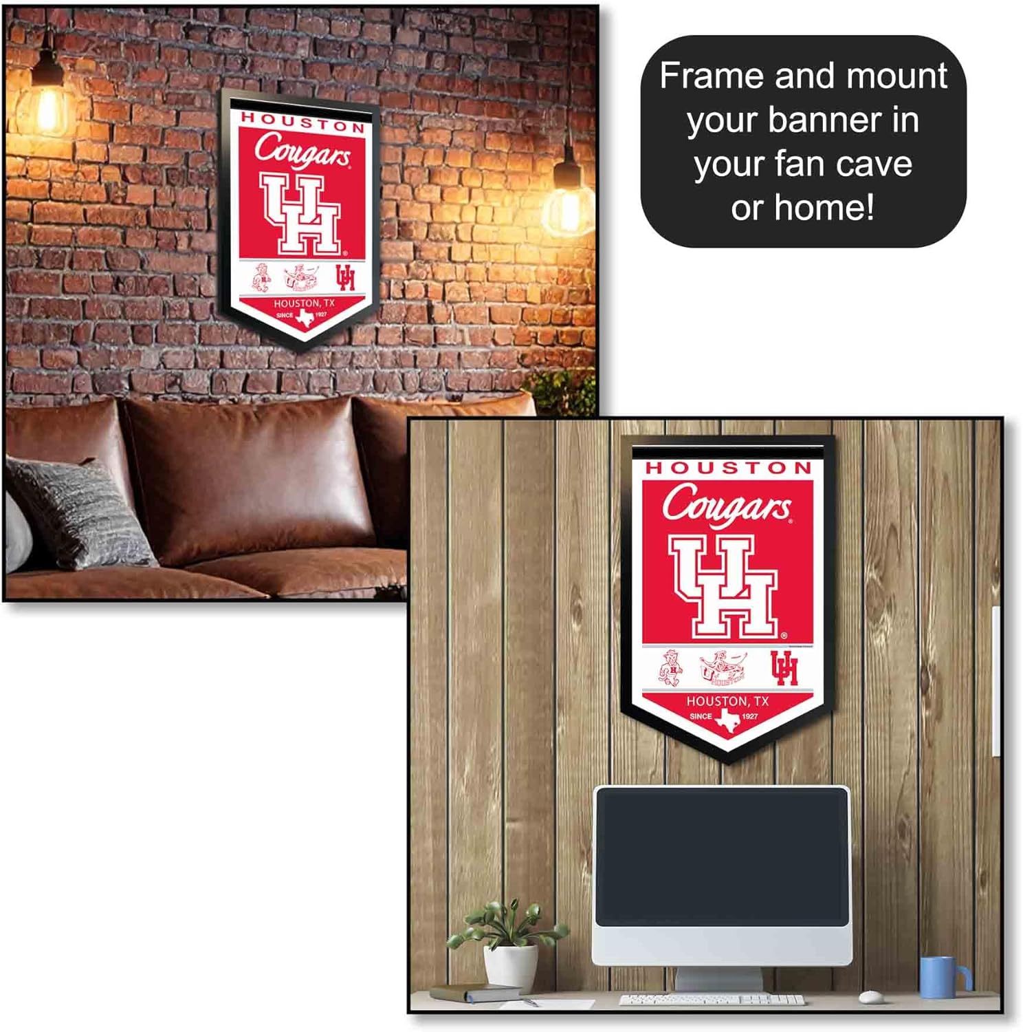 College Flags & Banners Co. Houston Cougars Heritage History Banner Pennant - Image 4