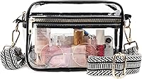 Vista 8 de WEDDINGHELPER Bolsa cruzada transparente, bolsa transparente aprobada para estadios con correa ajustable para conciertos deportivos, festivales