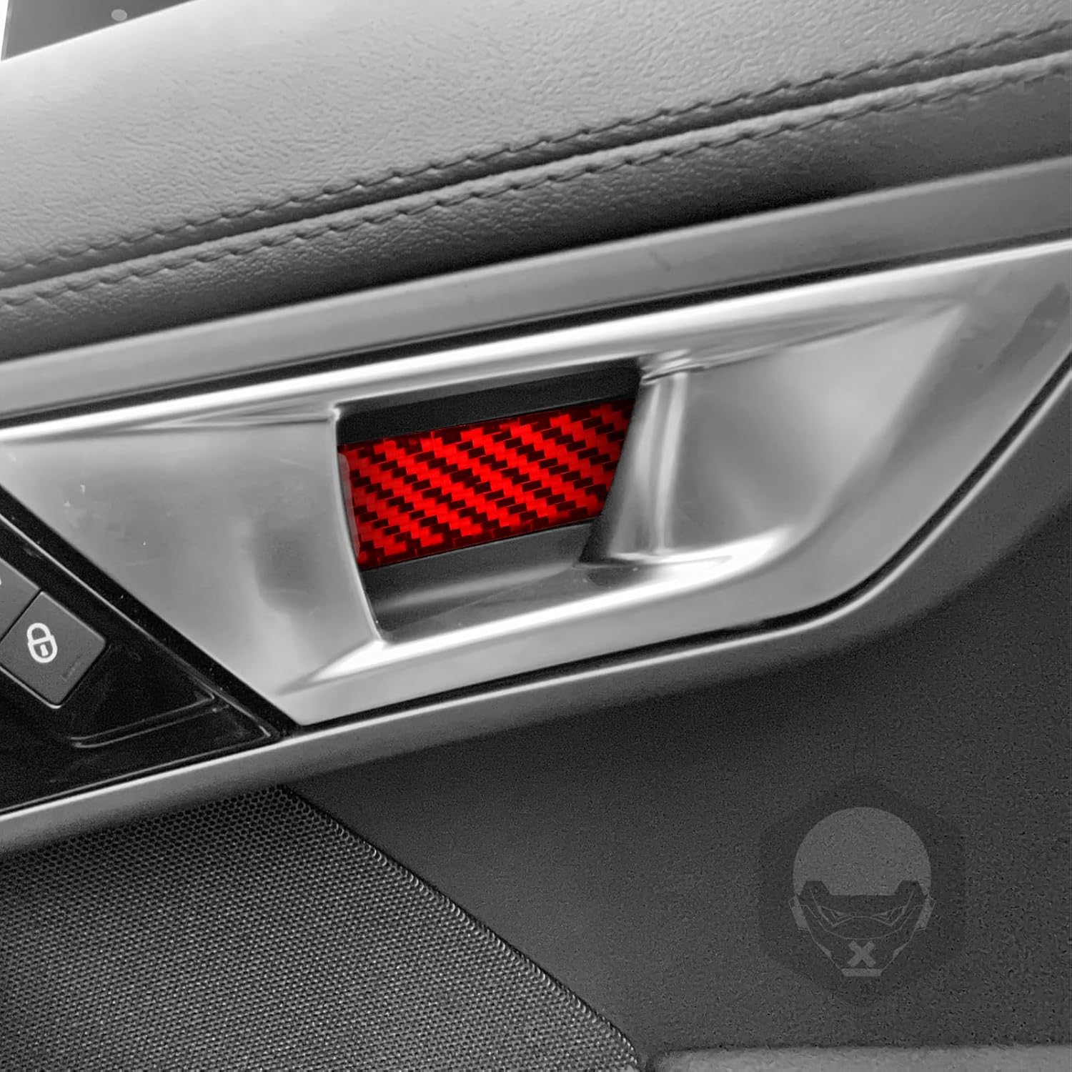 Real Quality Carbon Fiber Car Inner Door Bowl Sticker Trim Decor Auto Interior Accessories Decal Compatible with Jaguar F-Type 2013-2024 2pcs Red