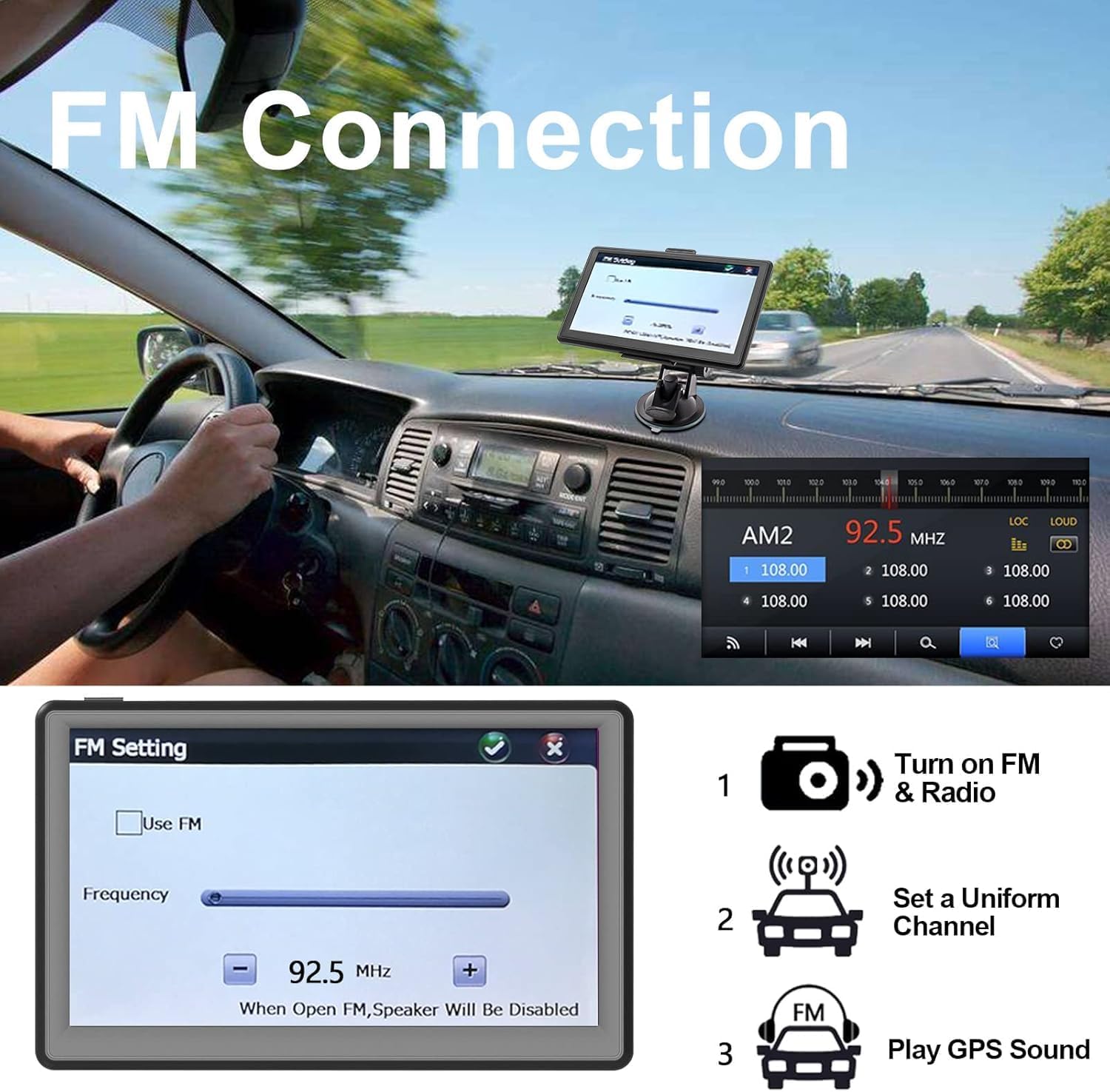 GPS Navigator for Car with Latest 2026 Map Free Update, 7" Car GPS Navigation System for Truck Commercial Drivers, with Voice Turn Guidance, Red Light Speedcam Warning, POI/Zip Search, 7 Vehicles, FM 7 71YYRz1m CL. AC SL1500