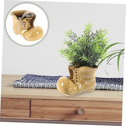 Miniatura 5 de 1 maceta divertida de cerámica con diseño de cactus, botas de cerámica para interiores, macetas de cerámica para plantas de interior, jarrones para
