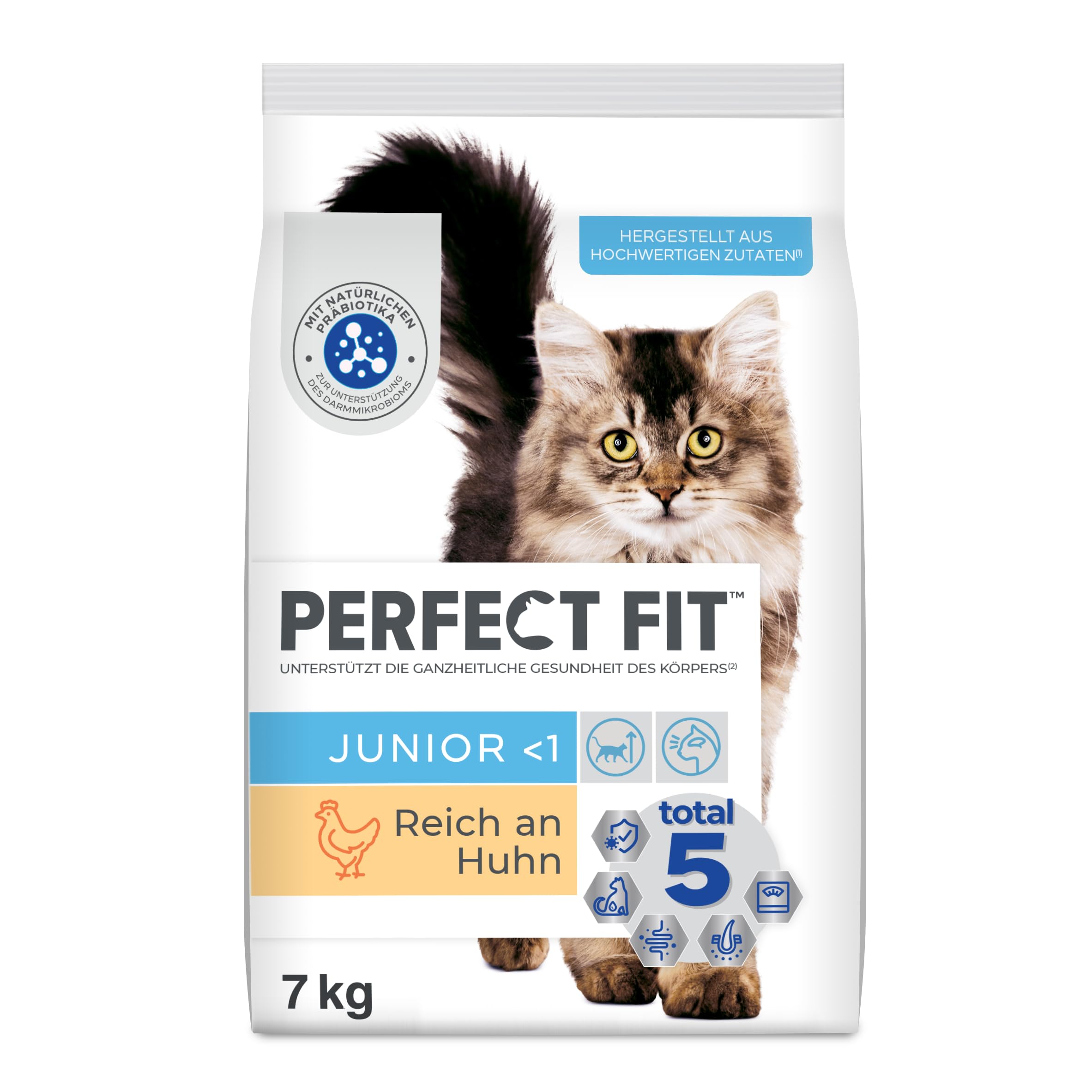 PERFECT FIT Junior Trockenfutter für junge Katzen unter 1 Jahr - Huhn, 7 kg (1 Beutel)