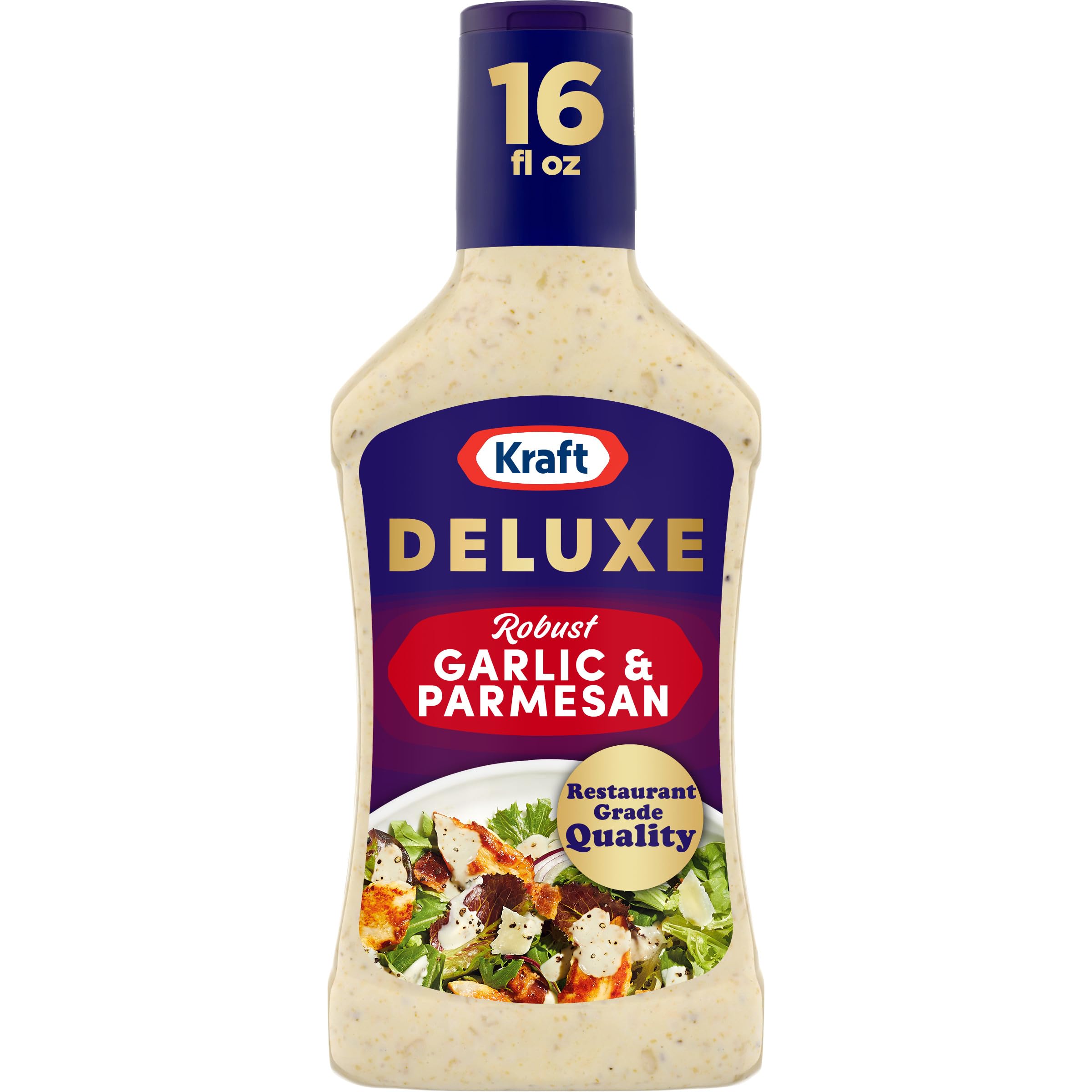 Kraft Deluxe Robust Garlic and Parmesan Salad Dressing (16 oz Bottle)