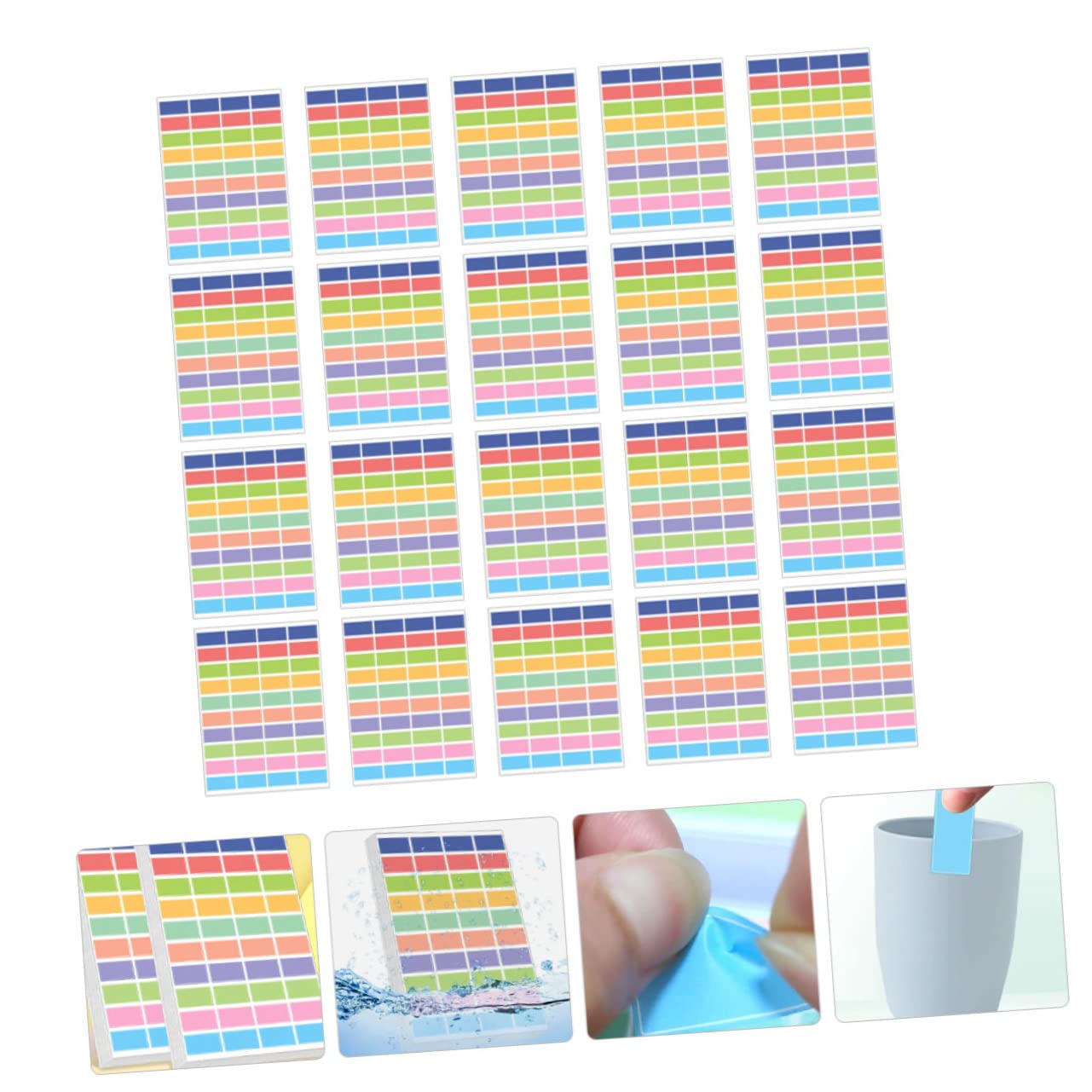 NUOBESTY 60fogli Etichette Adesive Colorate Impermeabili Rimovibili e Scrivibili Per Organizzazione e Classificazione Per Casa Ufficio e Scuola
