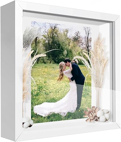 Miniatura 33 de Caja expositora de 8 x 8 pulgadas con calcomanías de letras, vitrina para recuerdos, artículos de bebé, recuerdos de boda, manualidades, boletos