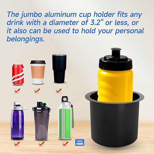 Miniatura 5 de GSE Games & Sports Expert Portavasos de aluminio jumbo, portavasos para mesas de póquer de casino, escritorios de trabajo, barcos, casas rodantes,