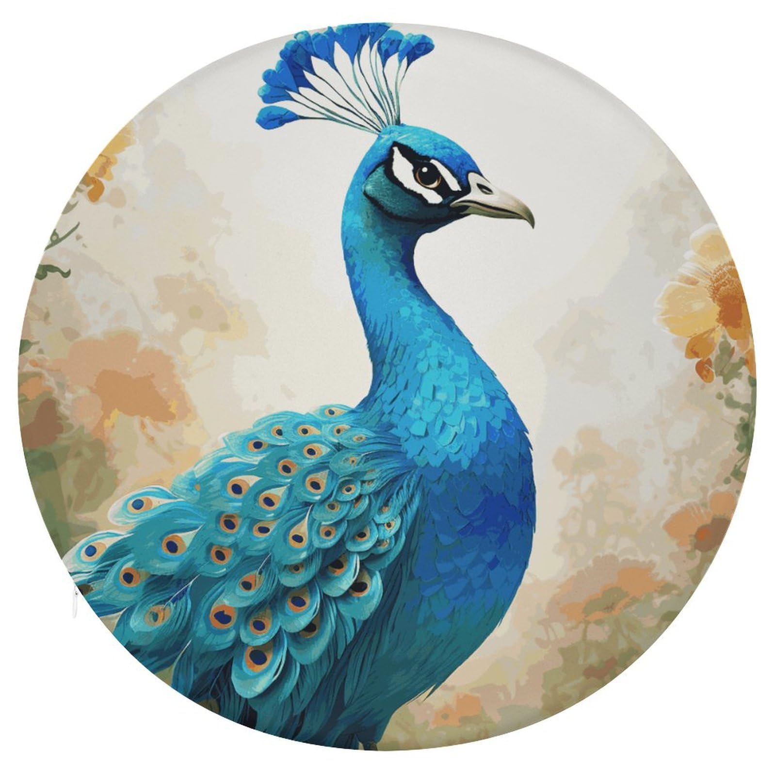 Coussin de siège rond paon bleu mémoire de forme tapis de sol méditation et salon
