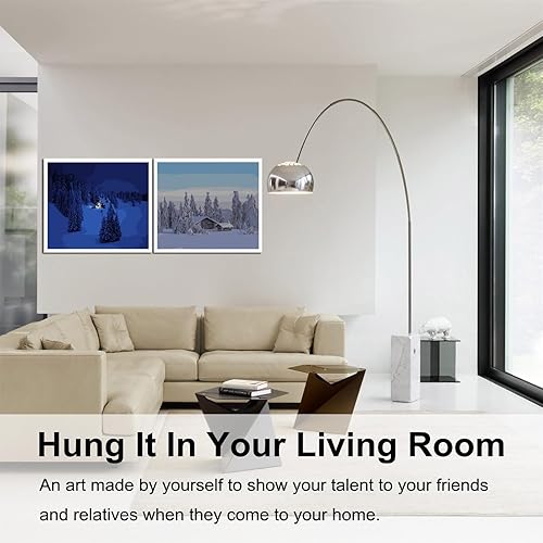 Miniatura 55 de Baisite 1112 Pintura por números, para adulto, principiante, niño, 12 pulgadas de ancho x 16 pulgadas de largo, 2 lienzos, 8 pinceles de madera