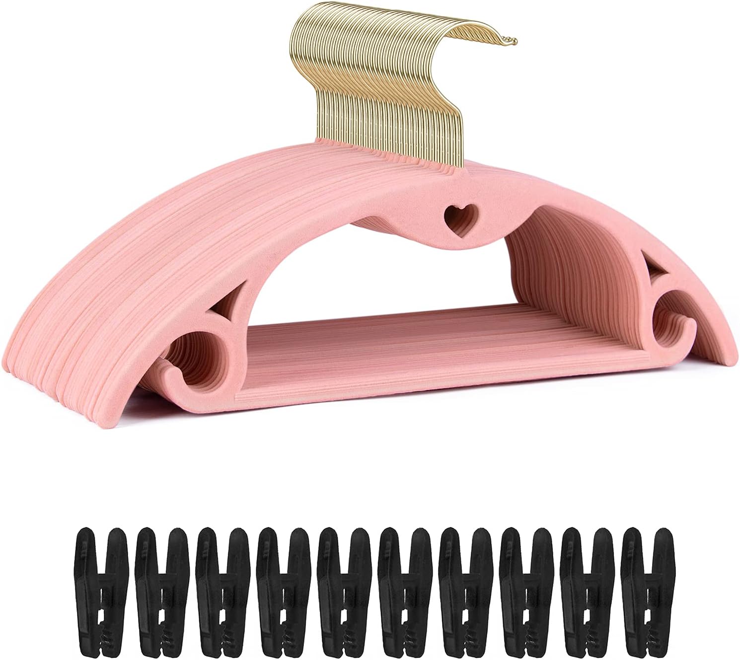 Velvet Clothes Hangers, ESEOE 50 Pack No Shoulder Bumps Suit Hangers with Swivel