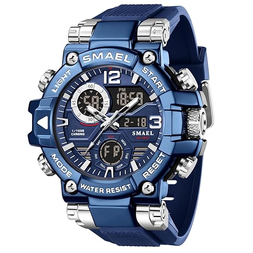 SMAEL Relógio militar masculino com LED, digital, impermeável, tático, militar, esportivo, para homens, 8072