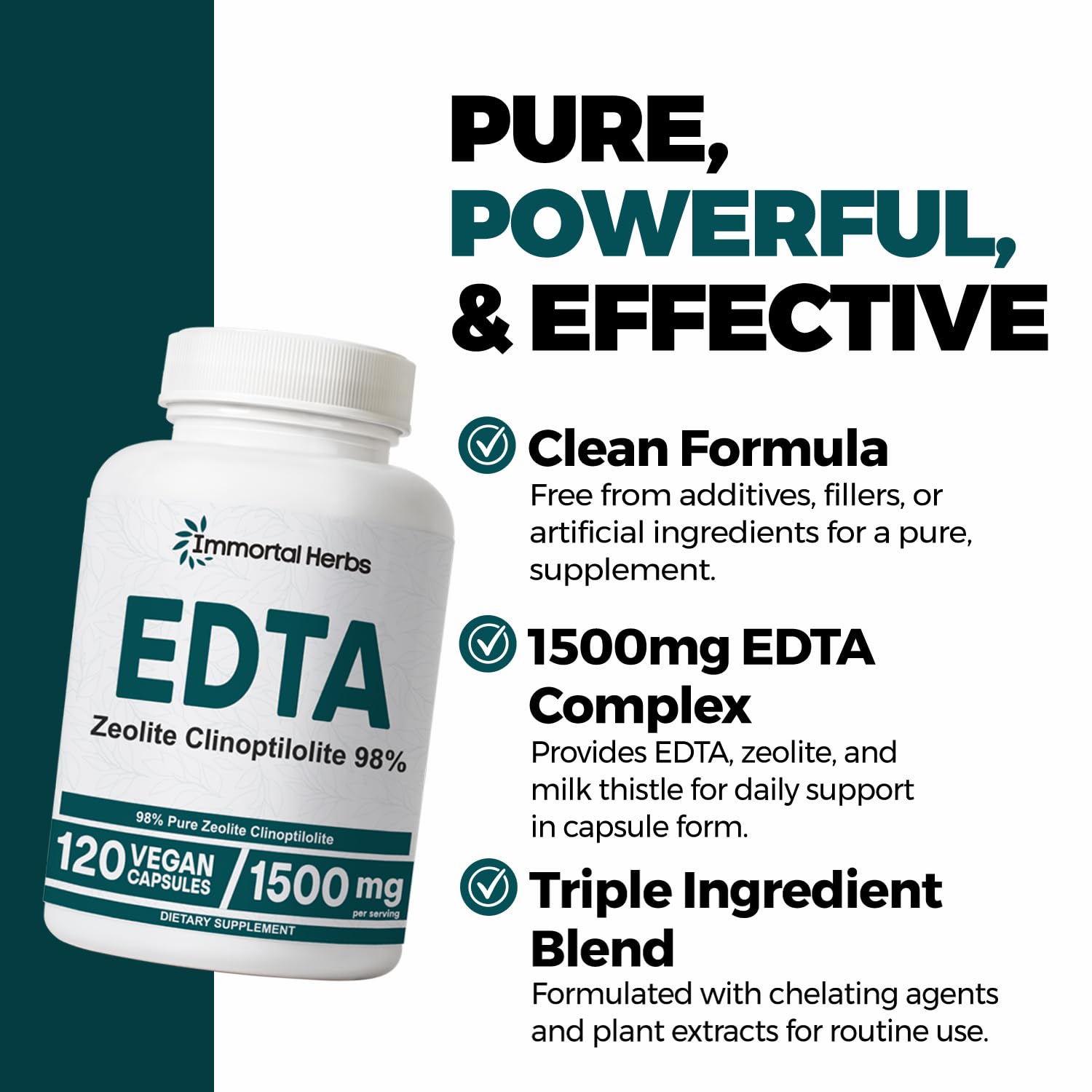 Amazon.com: Immortal Herbs EDTA Capsules 1500mg with Zeolite 98