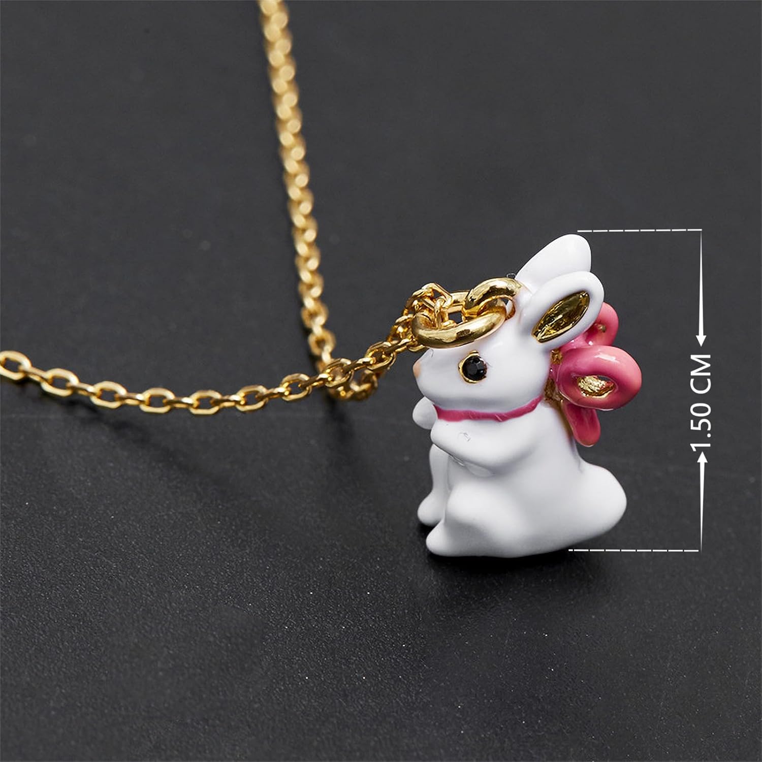 Dainty Bunny Necklace,Whimsical Enamel Animal Jewelry, Cute Easter Basket Stuffers for women, Daughter, Spring Gifts - Image 2