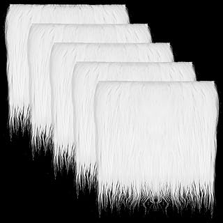 Lusofie 5Pcs White Fur Fabric 10 x 10 Inch Faux Fur Fabric Square Shaggy Fur Fabric Patches White Fur for Craft Chair Cover Seat Cushion Pad Costume Sewing Gnomes Christmas Decors