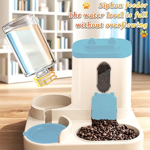 Miniatura 5 de Gravity - Comedero automático para gatos y dispensador de agua, 2 en 1, paquete de 2 unidades de autoalimentación de gran capacidad para perros