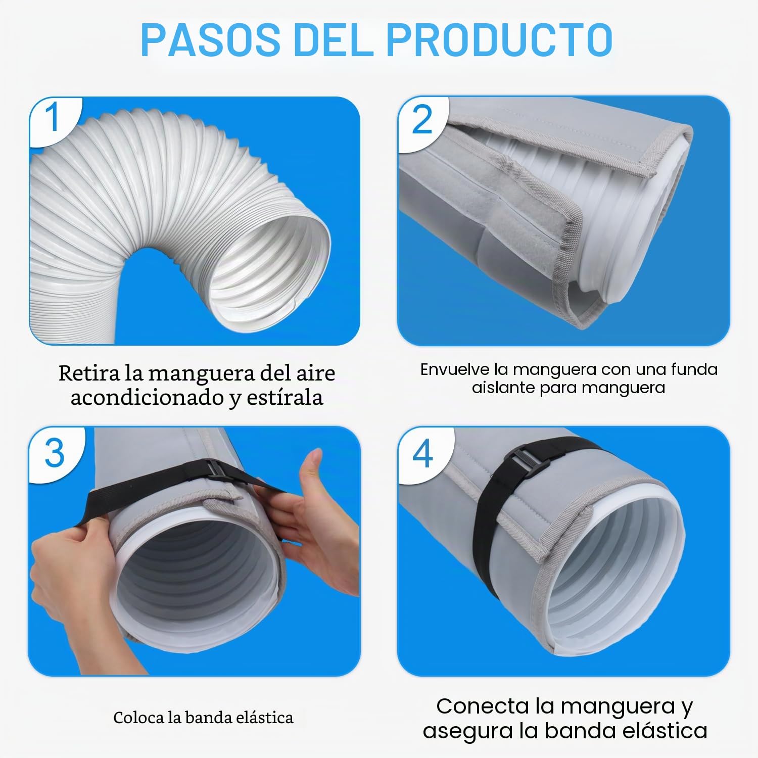 150 x 50cm Cubierta de Manguera de Aire Acondicionado, Cubierta de Manguera de Aire Acondicionado Portátil para Universal Tanto de Conducto de Escape de 5" Como 5.9" de Diámetro
