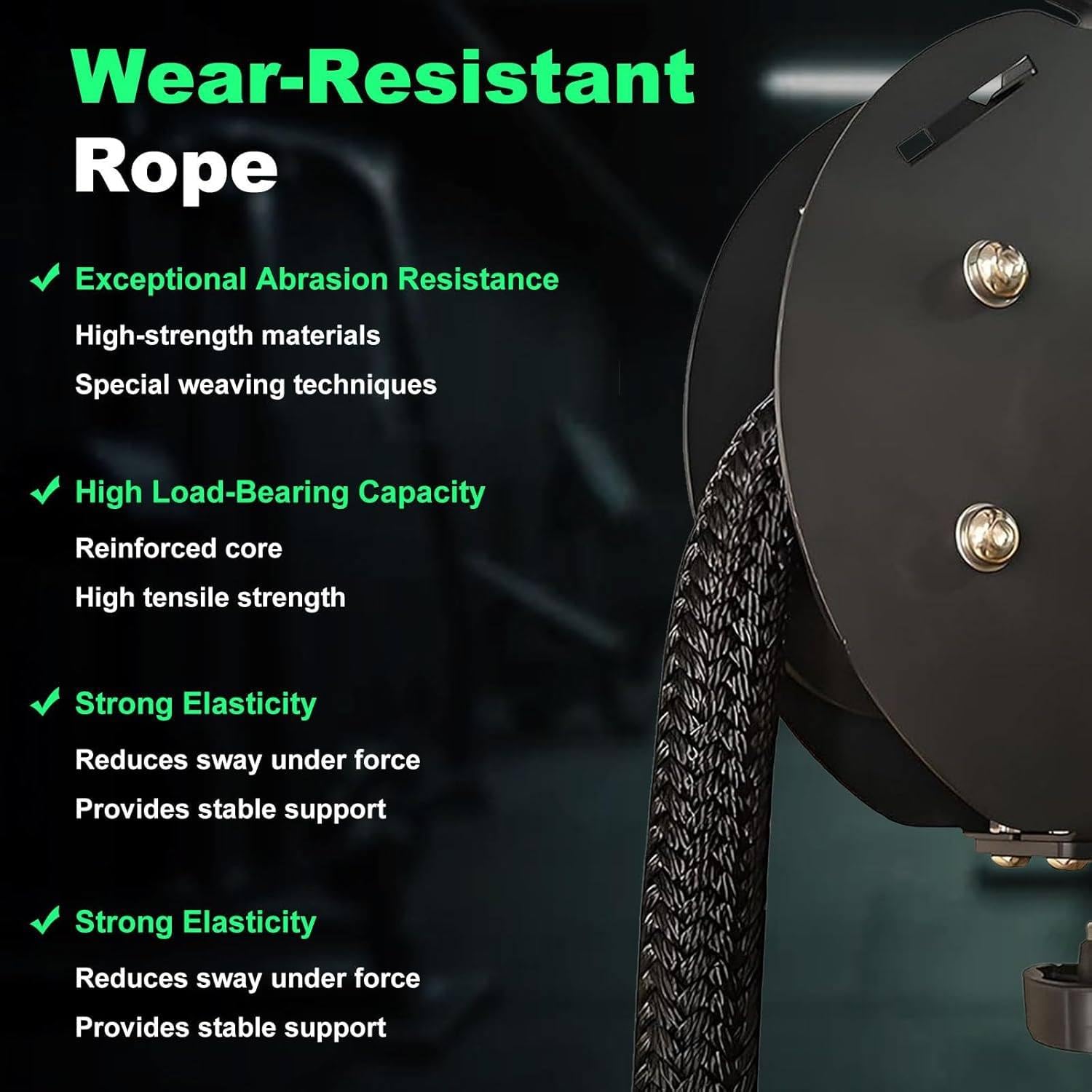 Sist-ema De Poleas Para Gimnasio En Casa, 4 M Cuerda Sin Fin Con Resistencia Ajustable Para Entrenamiento De Cuerpo Completo, Equipo Compacto Para Brazos, Espalda Y Entrenamiento Del Core Black