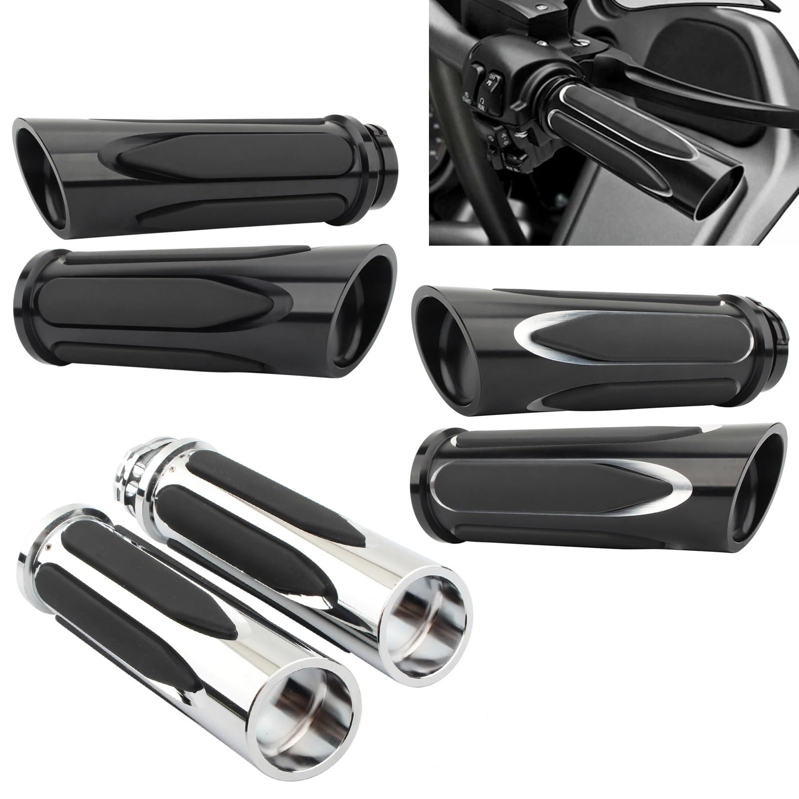 Uchwyty motocyklowe Uchwyty rowerowe Uchwyty motocyklowe 1"25mm, manetka gazu pasująca do Harley Sportster Touring Road Glide Softail Slim Dyna Street Bob