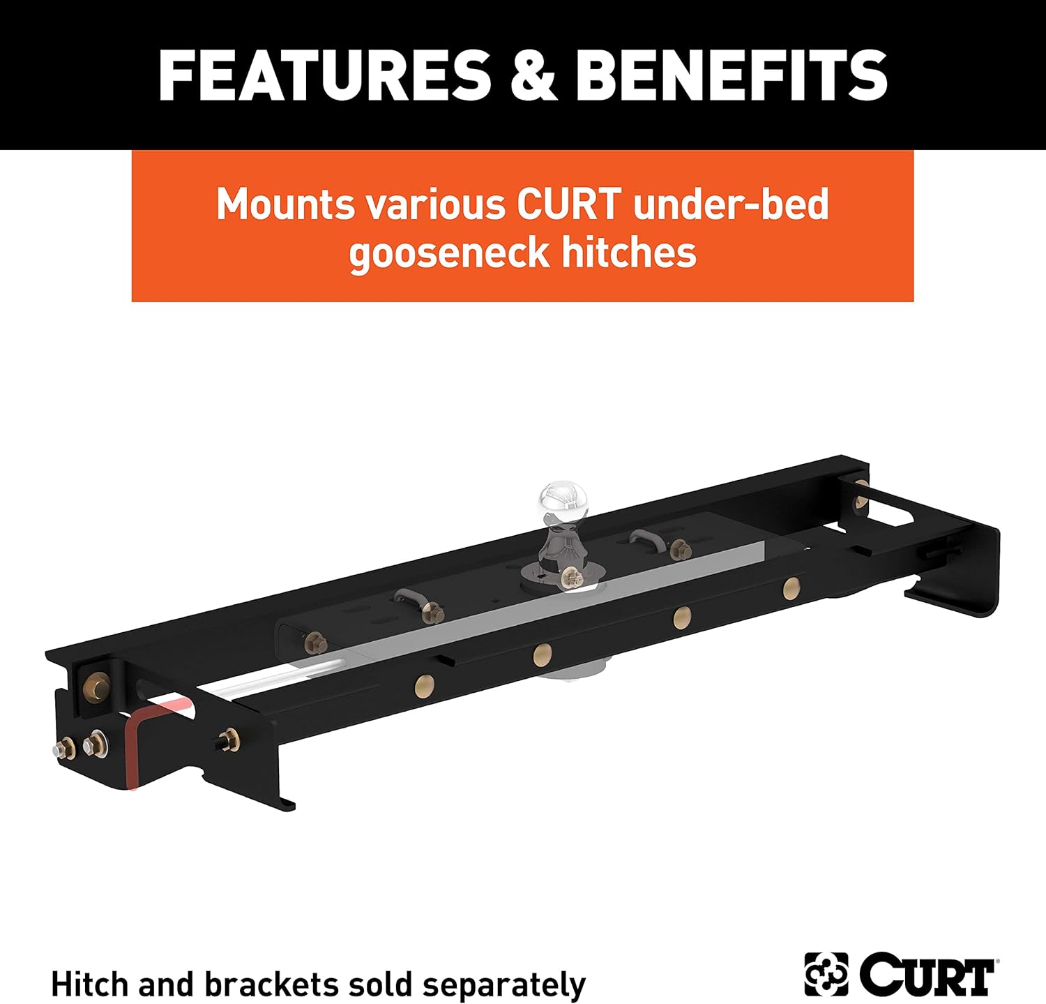 CURT 60641 Under-Bed Gooseneck Installation Brackets, Fits Select Ford F-150