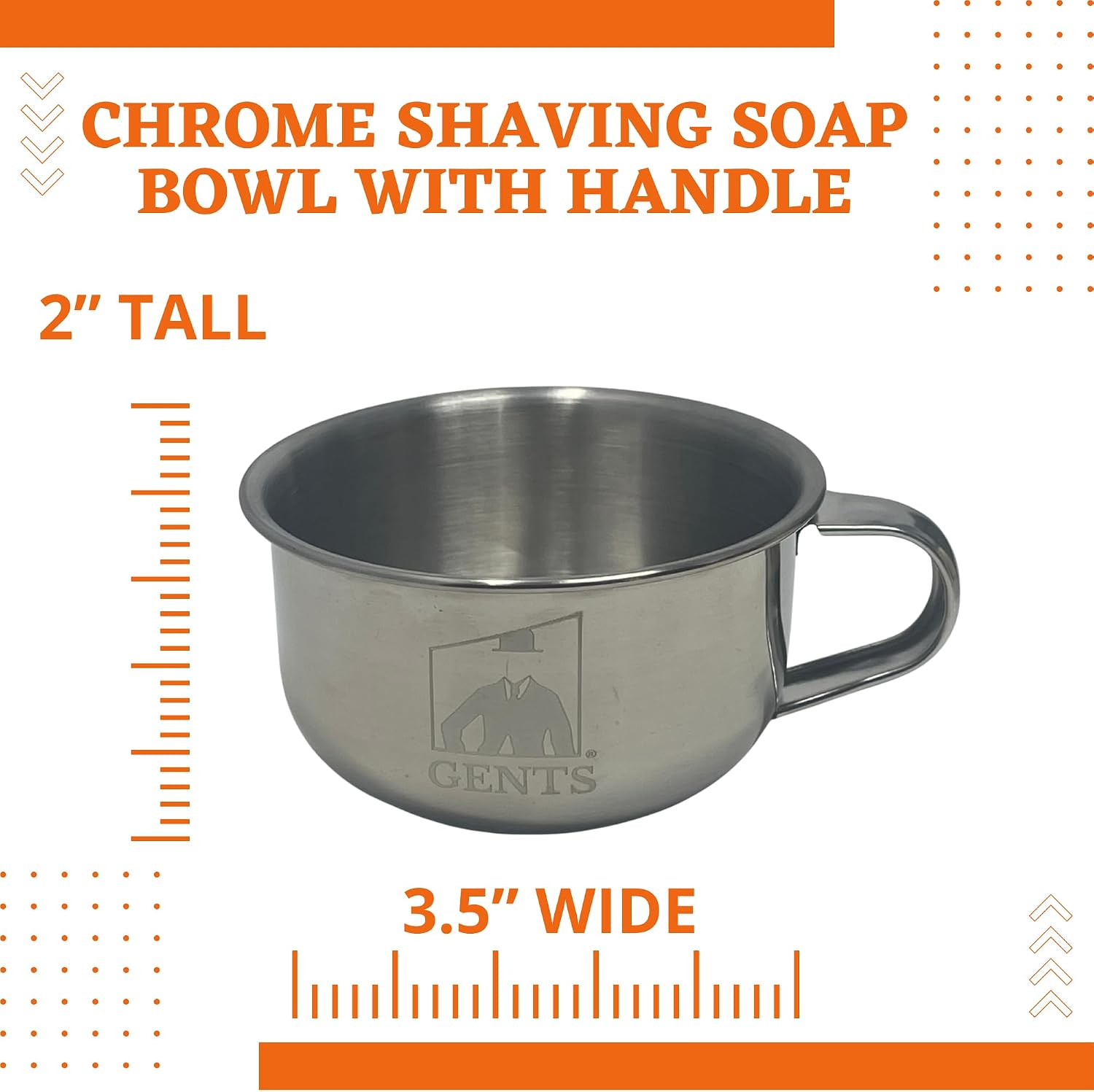 Stainless Steel Shaving Mug with Handle & Shea Butter Infused Lavender Citrus Shaving Soap – Men’s Wet Shave Bowl with Natural Lathering Soap