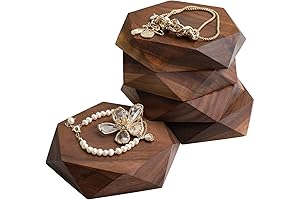 GemeShou Jewelry Tray Hexagon Display Riser Stand Set