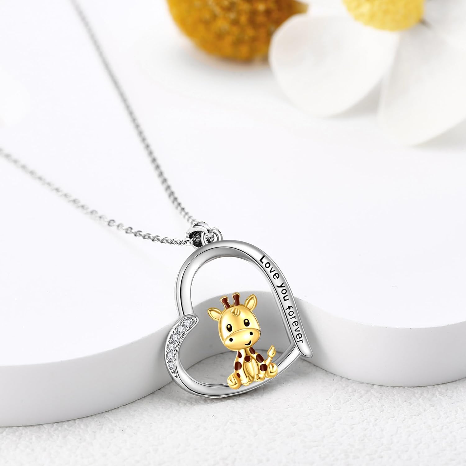 Animal Necklace 925 Sterling Silver Panda/Horse/Squirrel/Giraffe Heart Pendant Necklace Animal Jewelry Gift for Women - Image 3