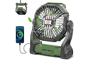 CONBOLA Portable Rechargeable Camping Fan for Tent with LED Lantern - Best Portable Rechargeable Fan