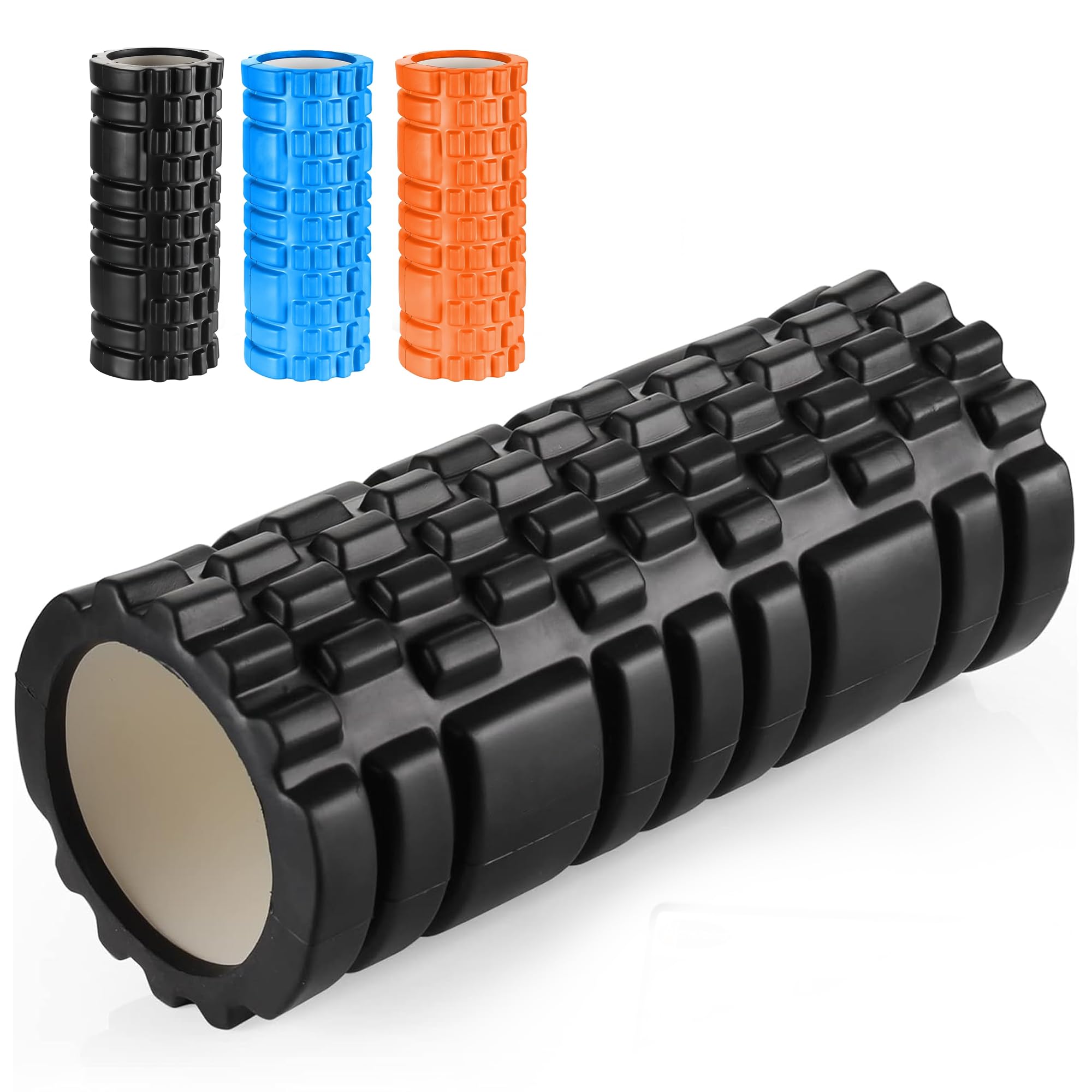 Foam Roller for Gym Equipment - Lightweight Black Foam Rollers for Muscles and Back Massagers for Pain Relief - Premium Quality Massage Tool by Zuvo