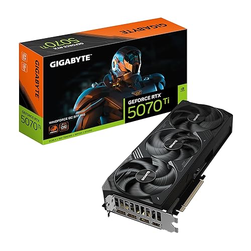 Gigabyte GeForce RTX 5070 Ti WINDFORCE OC SFF 16G Grafikkarte - 16GB GDDR7, 256 Bit, PCI-E 5.0, 2497 MHz Core Clock, 3 x DP 2.1a, 1 x HDMI 2.1b, NVIDIA DLSS 4, GV-N507TWF3OC-16GD