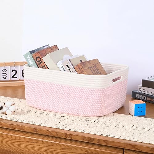 Miniatura 105 de Cestas grandes de almacenamiento para estantes, organizadores de armario, para ropa, manta, toallas, guardería, caja de juguetes, cestas de cuerda