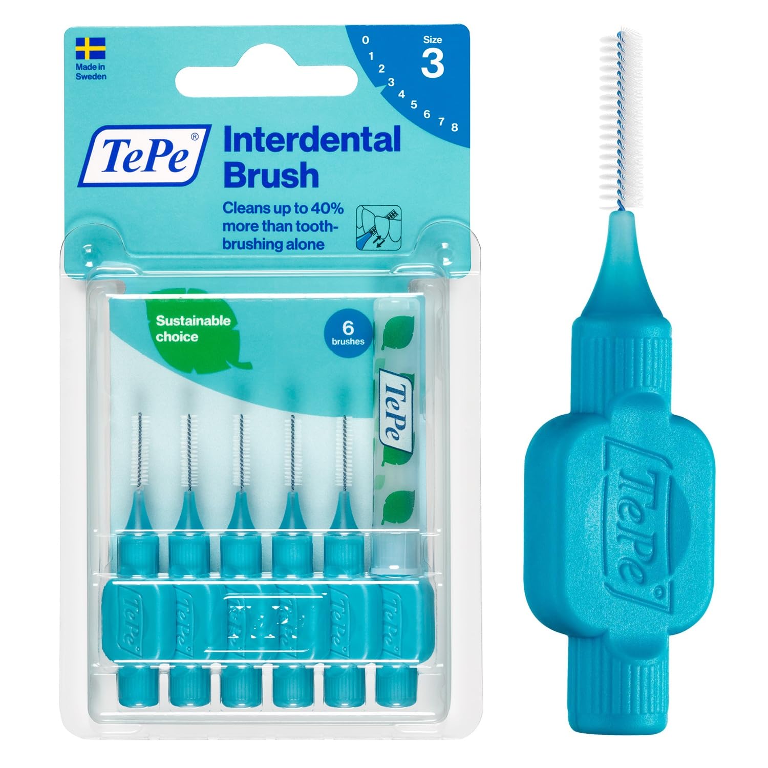 TEPE Blister 0.6 MM - MAVİ Diş Arayüz Fırçası (1 x 6 Adet)