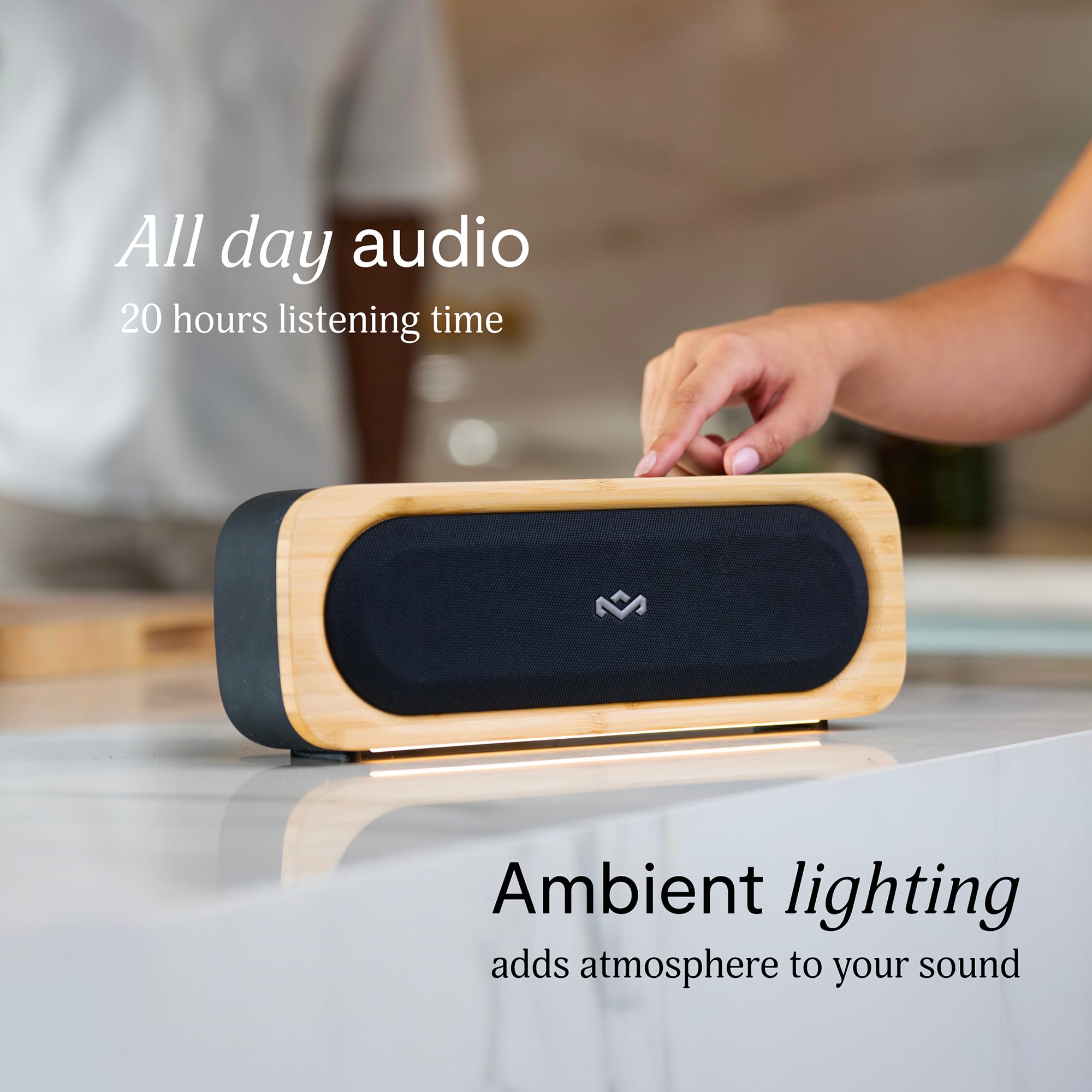 Marley House of Get Together Go Altoparlante Bluetooth Portatile 30W - Nero | Sostenibile, Cassa Wireless con Batteria 20H, Impermeabile IP67, 3 Modalità EQ, Ingresso AUX e Apribottiglie, Potente