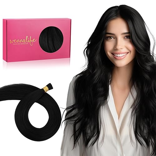 WENNALIFE I Tip - Extensiones de cabello humano, 1.76 oz, 50 s, 24 pulgadas, color castaño rojizo, jengibre, Remy, extensiones de cabello humano real