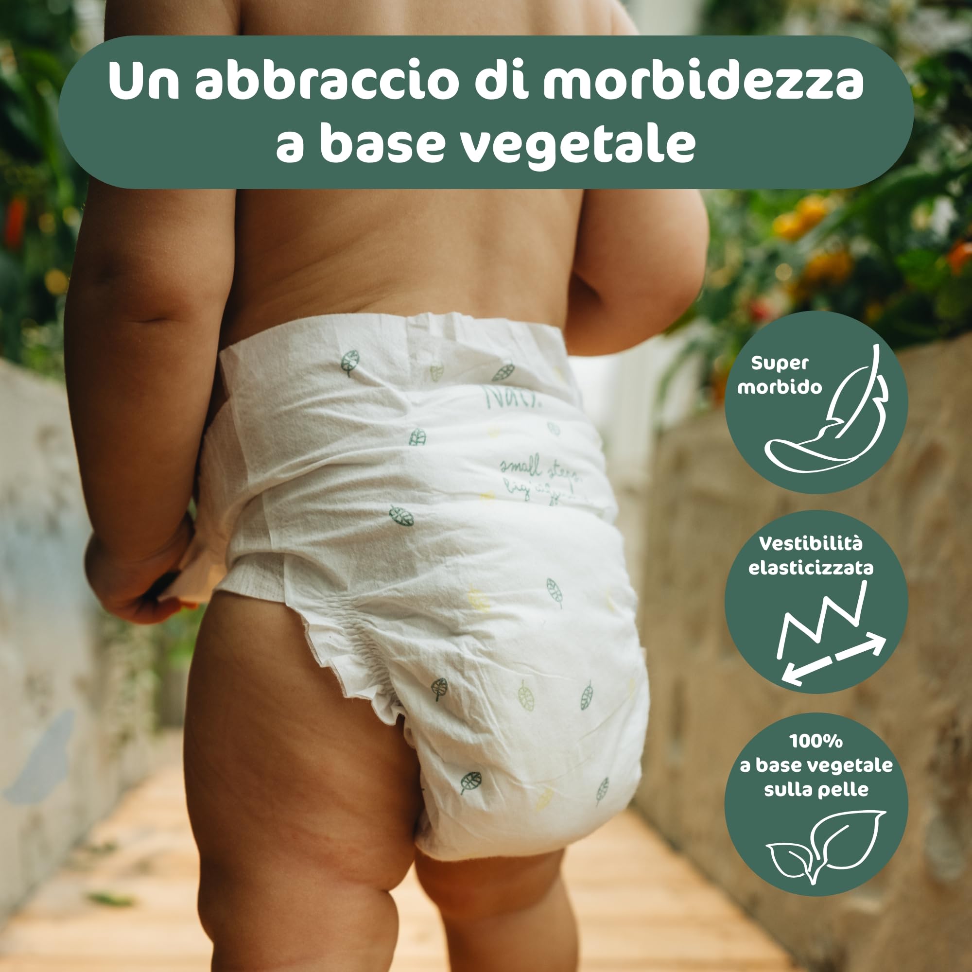 Naty BioEmbrace Pannolini per Bambini Taglia 4 (7–18 kg) | 100% a base vegetale sulla Pelle | Morbidezza vegetale, Dermatologicamente Testati, Super Assorbenti | 88 Pezzi