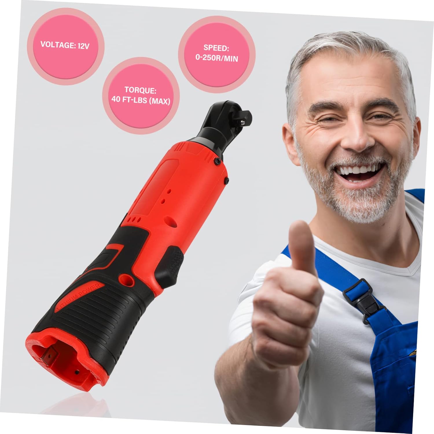 NUOBESTY Electric Ratchet Wrench -ion Mechanic Tool for Vehicle Repair Lb Torque Handle for Comfortable One-handed for Car Maintenance and Mechanical Tasks