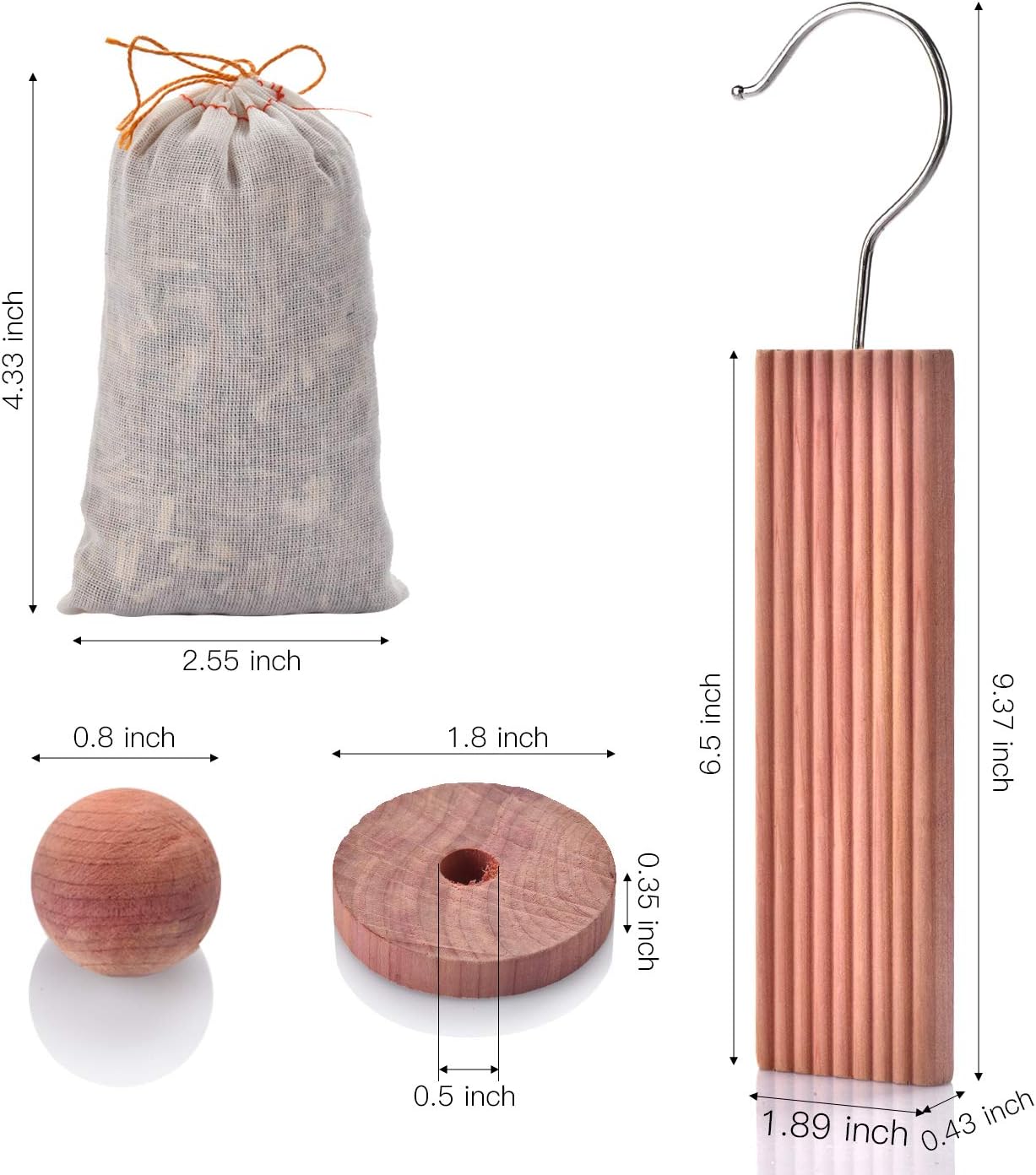 Homode Cedar Blocks for Clothes Storage, 100% Aromatic Red Ceder Wood, Cedar Balls and Cedar Rings for Closets and Drawers