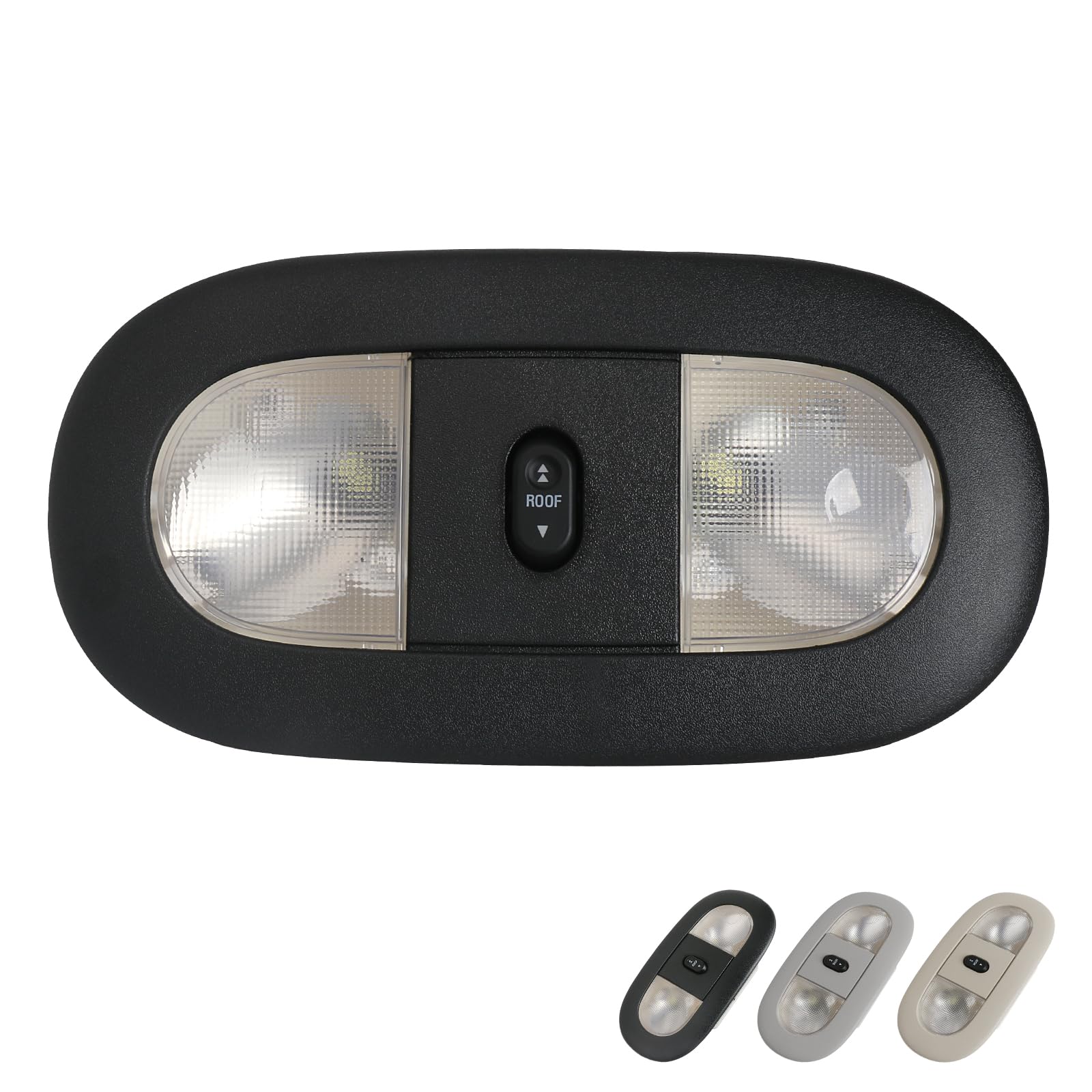 TQPONLY Overhead Console LED Dome Map Light Lamp,for 2004-2008 Ford F150 Extended Cab/SuperCrew Interior Lights with Sunroof Switch (Black)